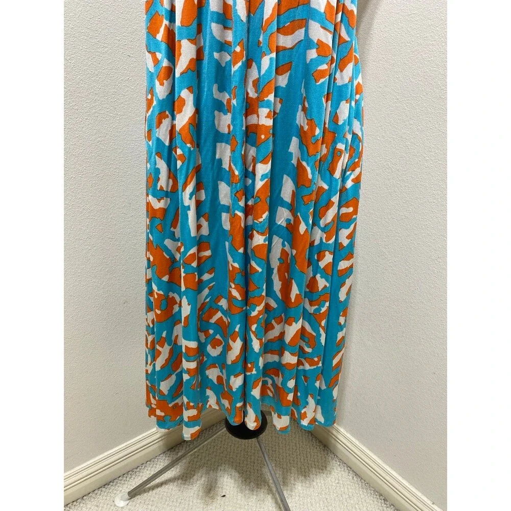 Diane Von Furstenberg Maxi Dress Halter Neckline Silk Blend Women’s Size 10 - Picture 3 of 7